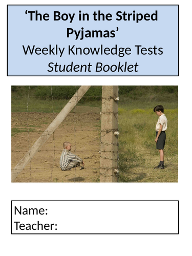 The Boy in the Striped Pyjamas Homework Booklets with Corresponding Test Booklets