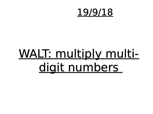 Year 6 Multiplication using formal written methods