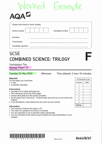 Mark scheme for science coursework 06 picture