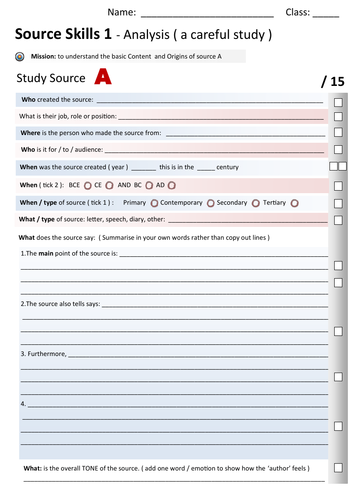 Source collections  + helpful student friendly templates