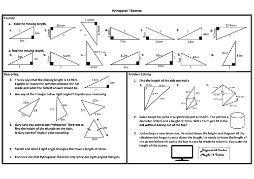 Fun pythagoras worksheet picture