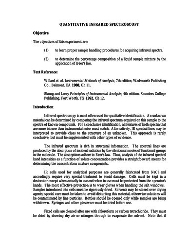 U19 Applied Science AsB help for teachers - Quantitative IR spectroscopy