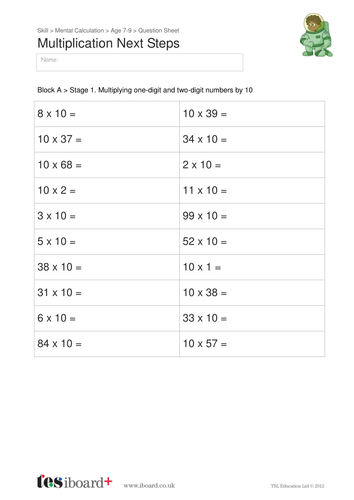KS1 Multiplication Question Worksheet | Teaching Resources