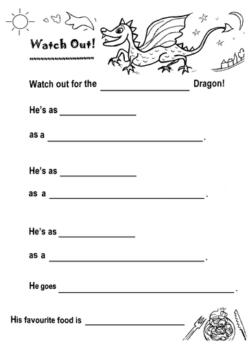 Dragon Writing Fun, Guided | Teaching Resources