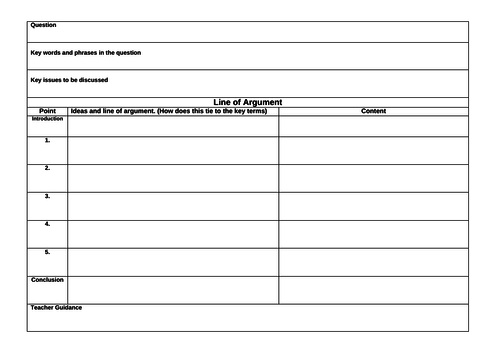 Planning sheet