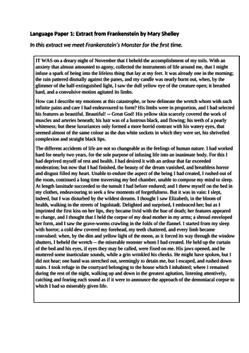 9-1 GCSE AQA Language Paper 1 Frankenstein by Mary Shelley