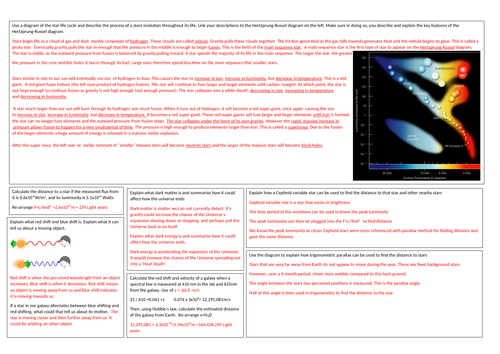 A level Space Revision Mat Topic 10