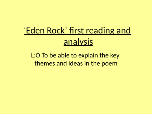 Eden Rock analysis (Low ability)