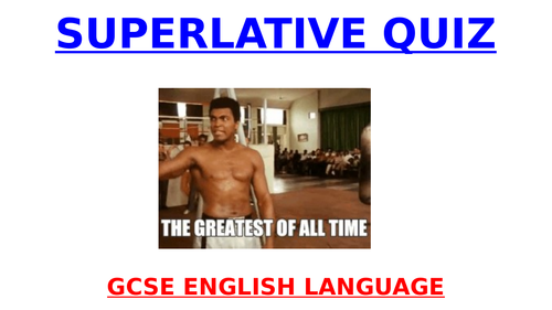 The GREATEST Superlative Quiz Ever!