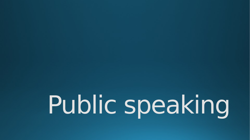 Rhetoric - Public speaking