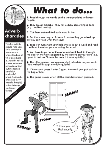 English homework adverbs picture