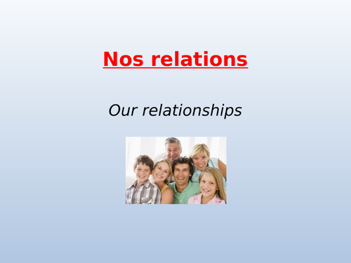 GCSE French Les relations en famille