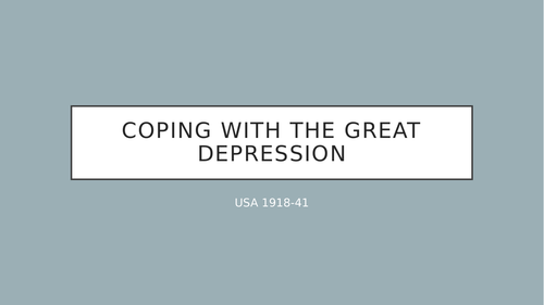 Coping with the Great Depression - word search and presentation/activity