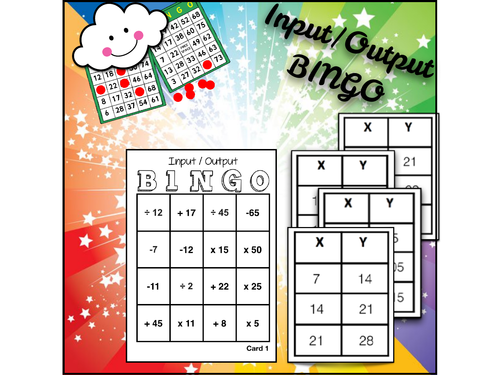 Math BINGO: Find the Rule --Input/Output Charts