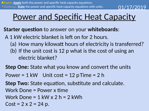 GCSE Physics: Power and Specific Heat Capacity