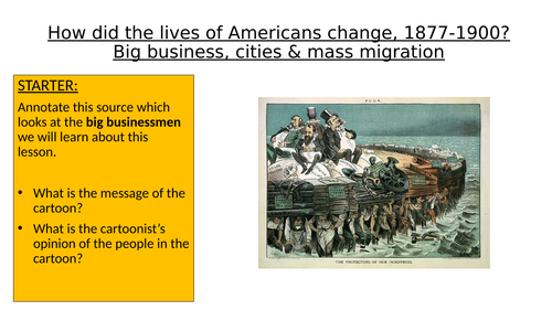 OCR SHP GCSE 9-1 History: How did big business affect the lives of Americans, 1877-1900?