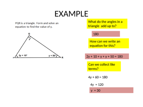 forming and solving equations perimeter, area, angles