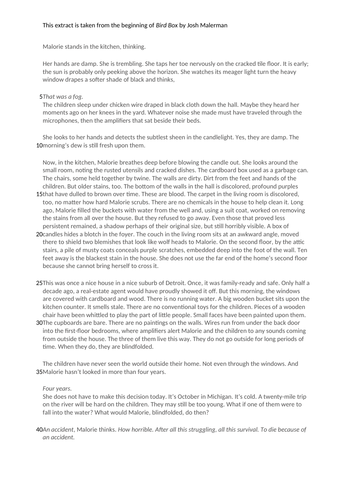 AQA Language Paper 1 Mock Paper: Bird Box