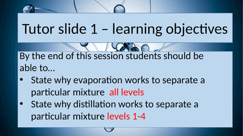 Evaporation and distillation AQA Activate Year 7 KS3 5.2.2 suitable for non-specialists