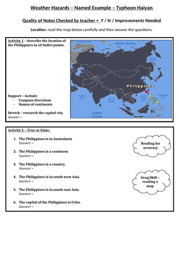 AQA GCSE Geography Super Typhoon Haiyan Workbook