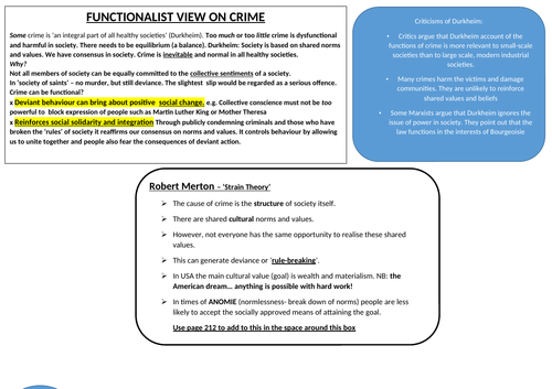 Functionalism and Crime