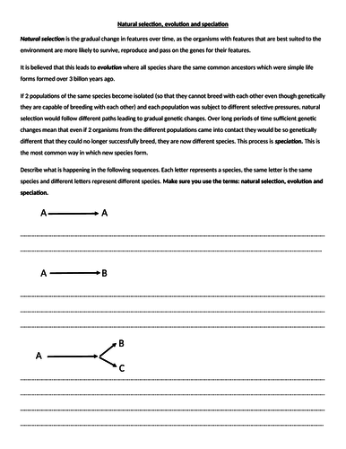 GCSE Biology - Natural Selection, Evolution and Speciation