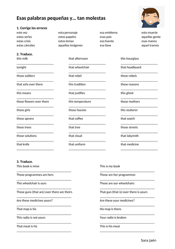 Spanish demonstratives and pronouns