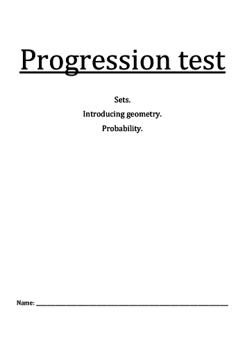 Test+Answer Key: Probability, Introducing geometry and sets. Year 7.
