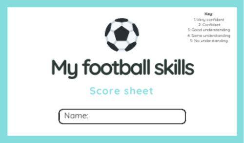 Mini coach football skills card