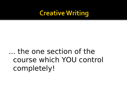 Creative writing  for Y9/10 ppt