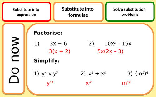 Substitution including scientific formulae