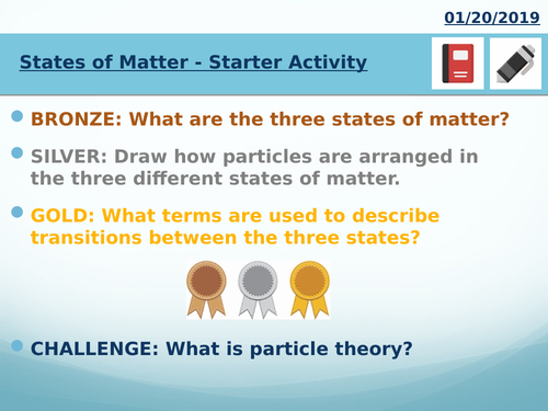 KS3/KS4 Chemistry Science States of Matter Full Lesson with worksheet and answers