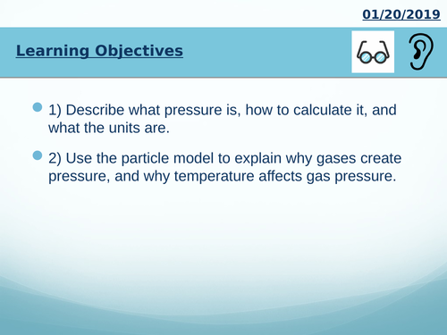 KS3/KS4 Year 8 Chemistry Science Pressure Particles Full Lesson
