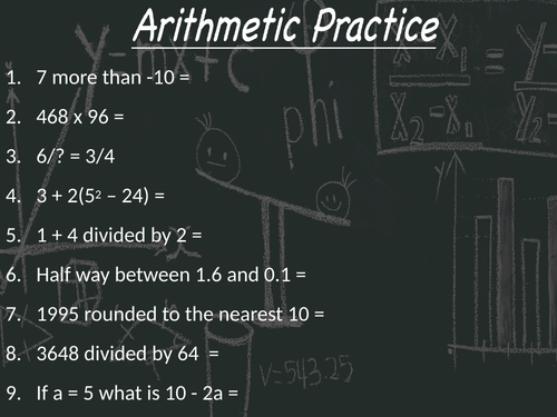 Maths arithmetic morning work / lesson starter with answers (3.3)