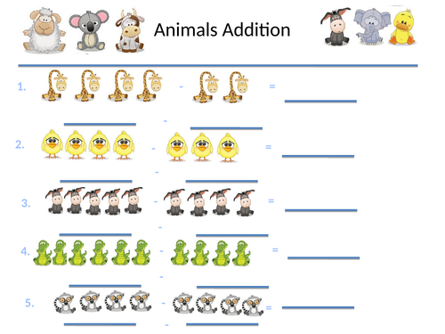 Safari subtraction, KS1 or KS2