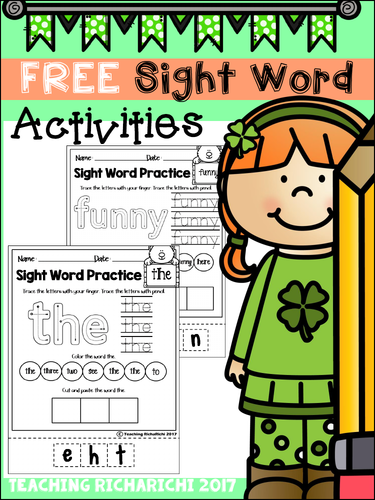 FREE Sight Word Activities (Pre-Primer)