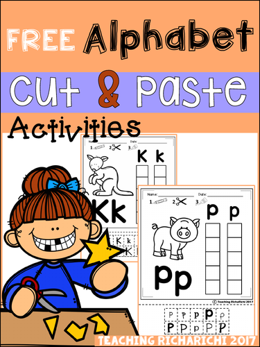 FREE Alphabet Cut and Paste Activities