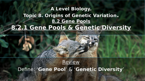 Gene Pools, Genetic Diversity, Allele Frequency & Hardy-Weinburg Equation