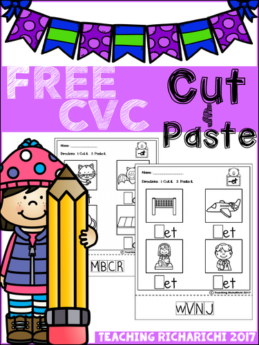 FREE CVC Cut and Paste