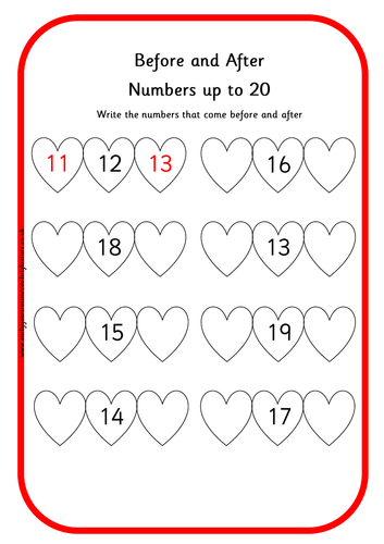 Valentines Day Before & After Numbers 20