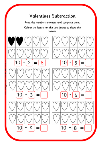 Valentines Day Themed Subtraction
