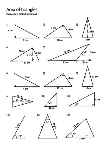 Area of a Triangle with Pythagoras and Trigonometry