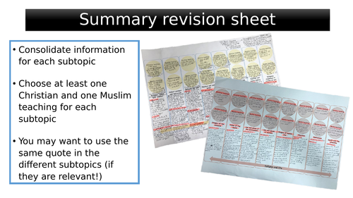 GCSE RE THEMES REVISION SHEET