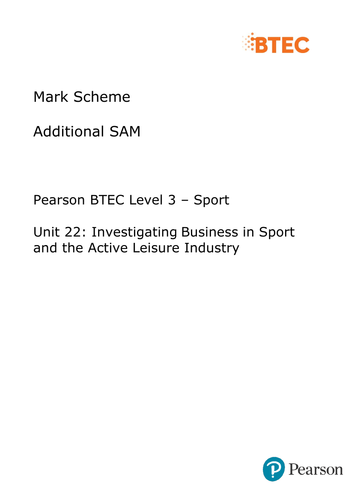 BTEC LEVEl 3 UNIT 22: INVESTIGATING BUSINESS IN THE SPORT AND ACTIVE LEISURE INDUSTRY Part A