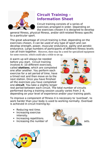 Btec sport Circuit training lesson with all recourses.