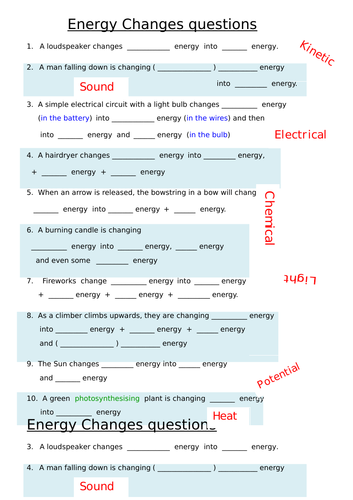 What is an energy transfer?