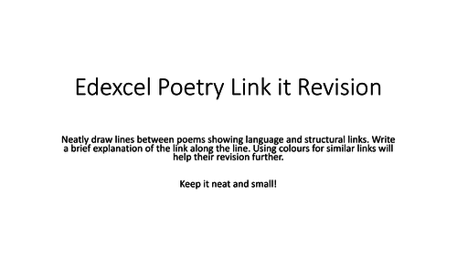 Edexcel Poetry LinkIT Revision