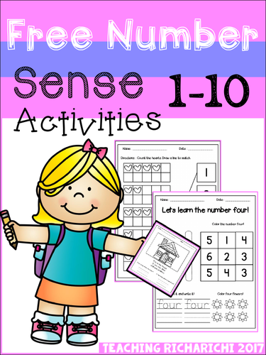 FREE Number Sense Activities (1-10)
