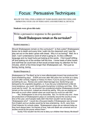Persuasive Technique Review