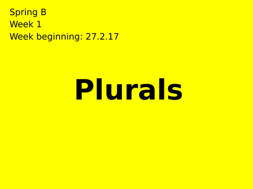 Plurals: Rules for changing singular words to plurals (Year 2)